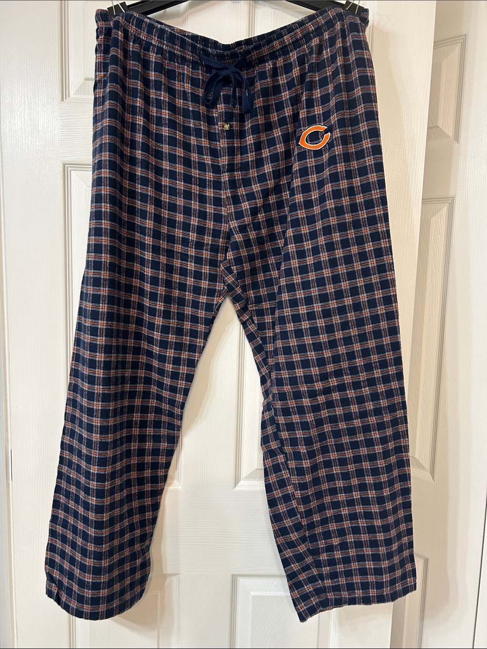Men's Navy Plaid Lounge Joggers with Chicago Bears Logo